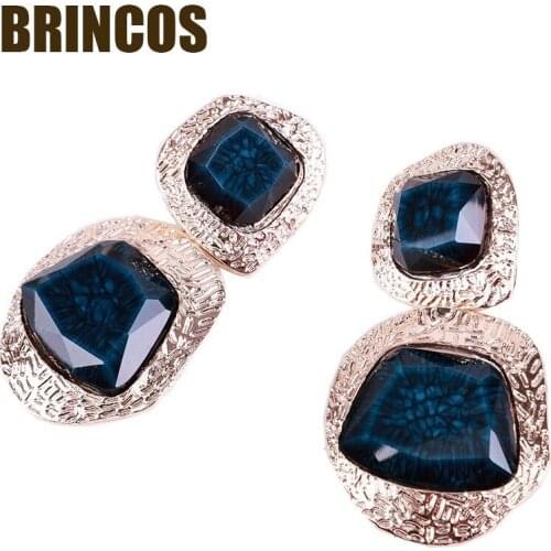 Vintage earrings boho jewelry korean gold acrylic big statement bohemian drop aliexpress women indian dangle geometric resin cc