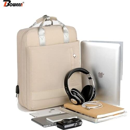 Waterproof 15.6 Inch Laptop Backpack Female Fashion Girl Backpack Women Bag Pink Multifunctional USB Bagpack Large Capacity 2019