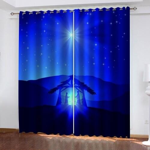 High quality Drapes Cortinas custom 3d curtain fabric blue solid curtains 3D Curtains For Living Room office Bedroom