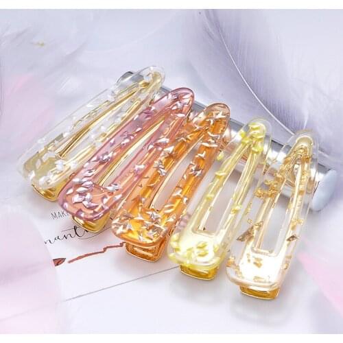 2021 Real Tiara De Noiva Coroa Bride Japanese Girls Acetate Hairpin Contracted Marble Temperament Bang Clip Hair Korea Tire