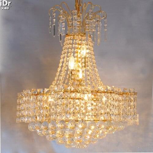 Yellow crystal lamp fashion lamp minimalist restaurant atmosphere bedroom lamp room lamp gold Chandeliers Lmy-0172