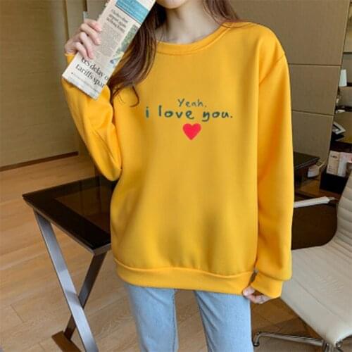 Winter Fashion Women Letter Printed Pullovers Plus Size O-Neck Korean Style Chic Womens Tops Clothes Loose Casual Coat 2021