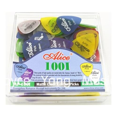 Lots of 100pcs Alice Matte Clear Transparent Acoustic Electric Guitar Picks Plectrums With Original Box Free Shipping