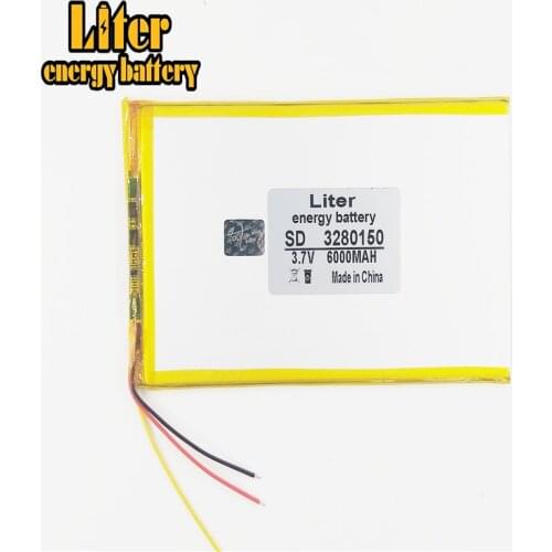 3 line 3.7V,6000mAH,[3280150] Polymer lithium ion / Li-ion battery for TOY,POWER BANK,GPS,mp3,mp4,cell phone,speaker