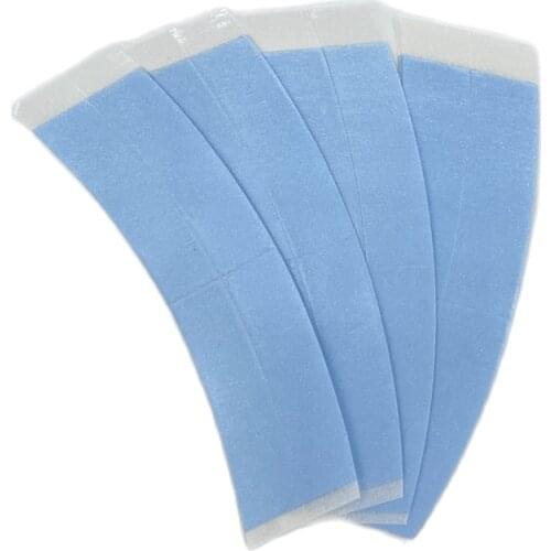 36 pieces 7.6 cm*2.2 cm blue double side tape with line lace front wig tape arc double sided Tape for toupee wig adhesive