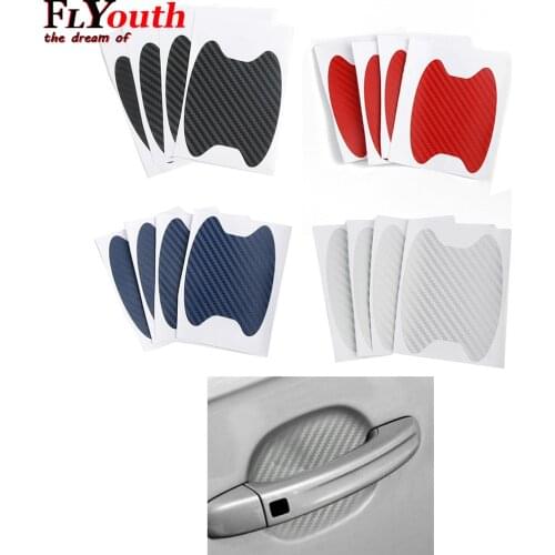 4Pcs/Set Car Door Sticker Carbon Fiber Scratches Resistant Cover Auto Handle Protection Film Exterior Styling Accessories