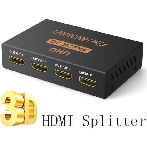 TJTAK 4K HDMI Splitter Full HD 1080p Video HDMI Switch Switcher 1X2 1X4 Dual Display For HDTV DVD PS3 Xbox
