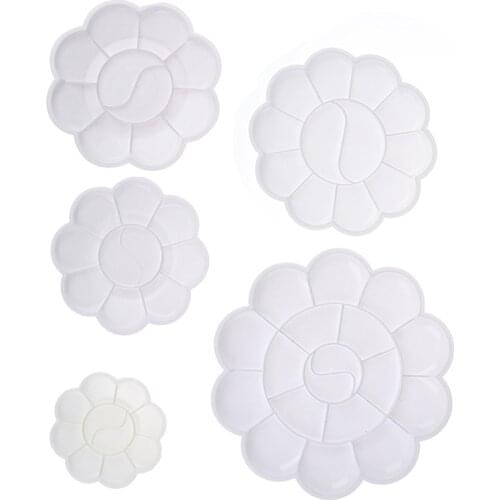 5 Size Palette Art Alternatives Paint Plastic Palette Supply White Watercolor Palette Pigment Tray Painting Supplies