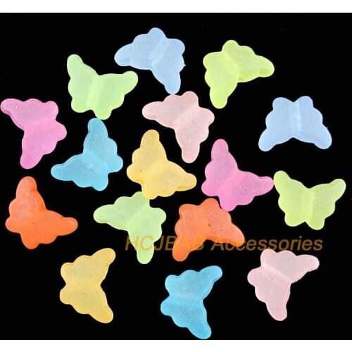 50 New Animal Frosting Acrylic Charms Butterfly Spacer Beads Mixed 11x15.5mm
