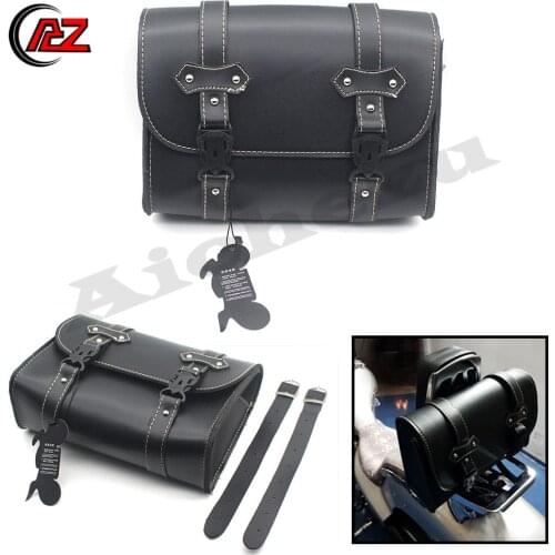 ACZ Motorcycle tool bags Motorcycle Bike Saddlebag PU Leather Bag Sissy Bar Bags Storage Tool Pouch