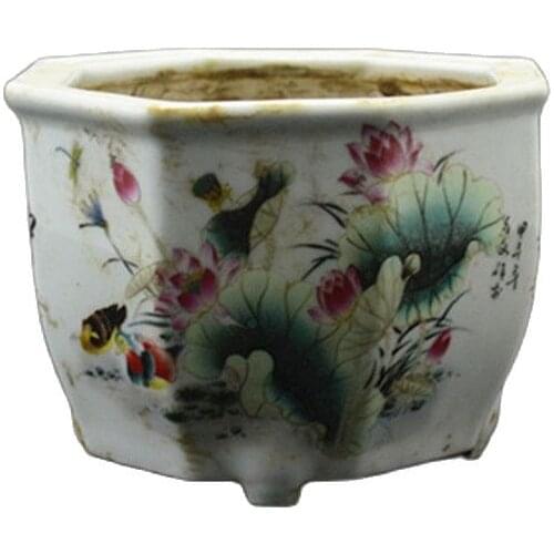 Pastel lotus antique antique porcelain flower pot multilateral collection of classical flower decoration