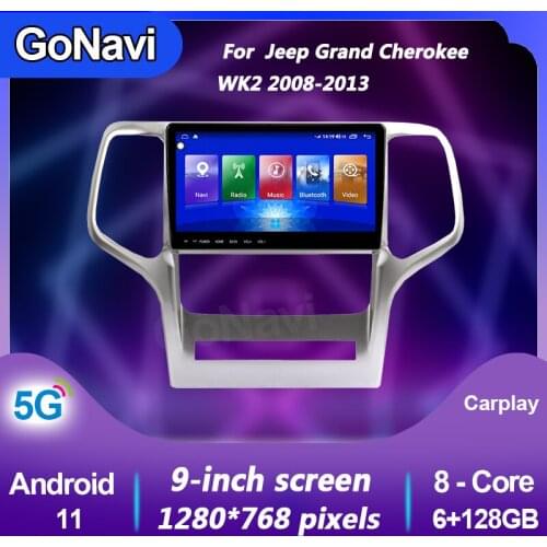 GoNavi 2 din car radio For Jeep Grand Cherokee WK2 Android 11 auto Central Multimedi Dvd Player GPS Navigation carplay 2008-2013