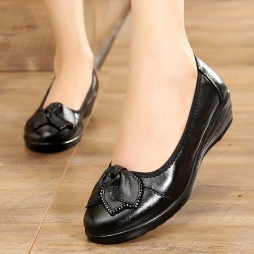 Genuine Leather Mother Ballet Flats New Handmade Shoes Women Loafers Soft Moccasins Women Slipony Flats Shoes Zapatos Mujer 258