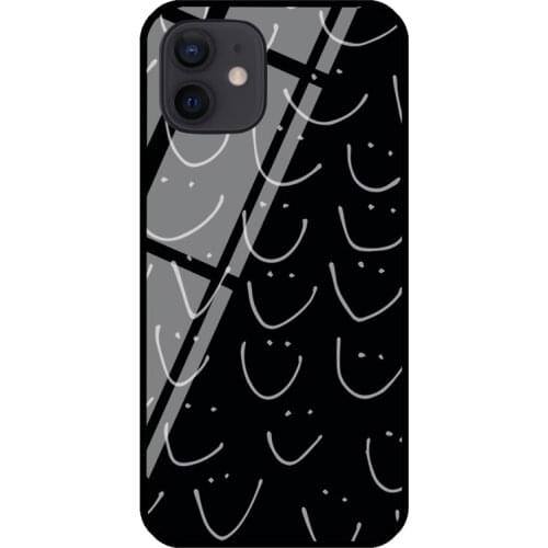 Smile overload black Tempered Glass Phone Case For iPhone XR X XS 6 7 8 Plus SE 2020 12 mini 11 Pro Max Cover