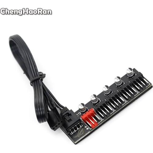 ChengHaoRan 5Port PC Fan Hub Splitter Speed Controller Adapter for 4 Pin PWM Cooler Cooling Fan Computer Cables Connectors