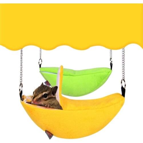 Pet Hamster Hanging House Hammock Banana design Small Animals Cotton Cage Sleeping Nest Pet Bed Rat Hamster Toys Cage Swing