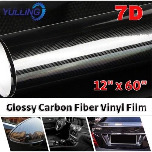 30CMX152CM 7D Glossy Vinyl Film Car Wrap Stickers Auto Decal Paper Car Styling Wrap Styling Moulding Carbon Fiber Car Sticker