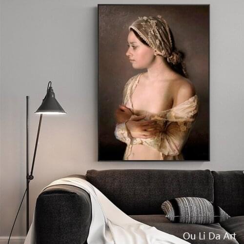 Cotton no frame realist figures nude art sexy girl woman canvas printings oil painting printed on cotton art decoration pictures
