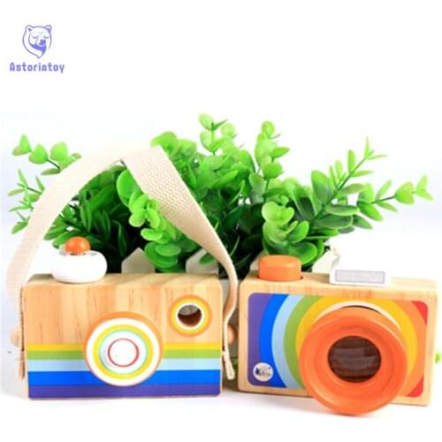 Toy Camera Cute Cartoon Baby kaleidoscope Wooden Toy Kid Christmas Birthday Room Decor Photography Wooden Camera Gift Playing