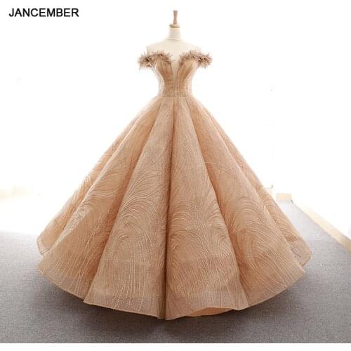 J66597 jancember evening dress 2019 v neck off the shoulder lace up back ball gown floor length prom party dresses ballkleid