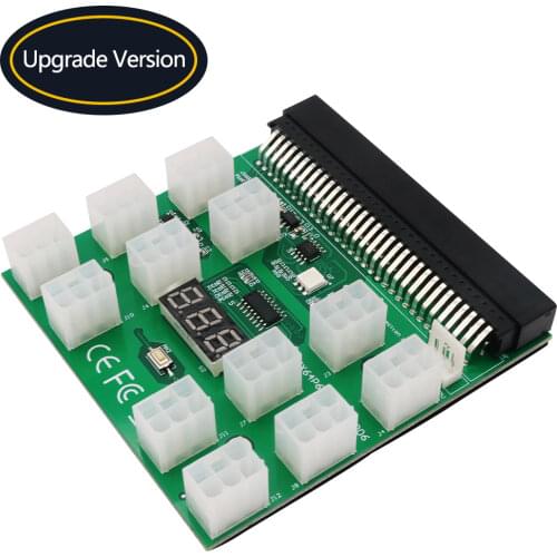Free ship 1200W 750W DPS-1200FB/QB A 12V 10*6PIN Power Breakout Board Adapter for GPU Mining Ethereum 6 pin adapter for psu