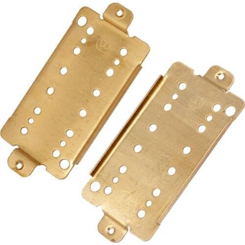 Pack Of 2 Electric Guitar Double Coil Pickup Baseplate 52mm Short Legs Brass