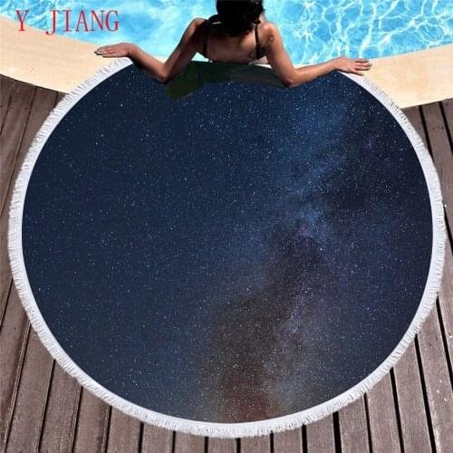 Round Beach Towels Microfiber Starry Sky Good Water Absorption Tapestry Bath Towels Towels For Living Room Home Decor 150x150cm