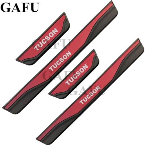 Door Sills Scuff Plate Guards For Hyundai Tucson 2021 2016 2018 2019 2020 Threshold Protector Strip Stickers Car Styling