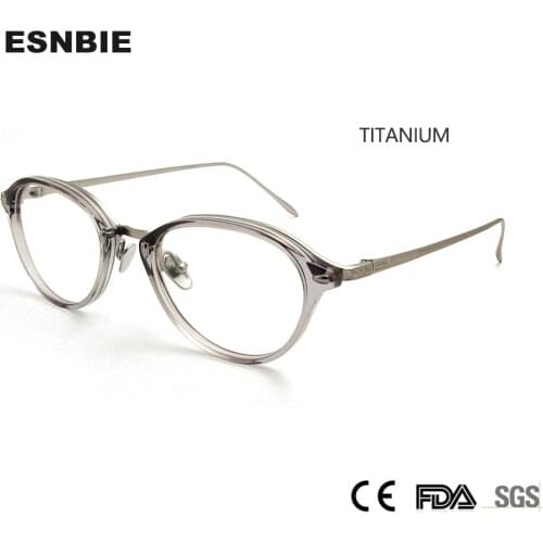 Trendy Ladies Cat Eye Titanium Glasses Frame For Women Korean Circle Glasses Woman Eyeglasses Frames For Myopia Prescription