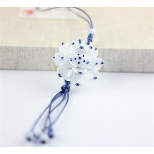 Miredo jewelry wholesale Ceramic porcelain Peony Flower Necklace pinch accessory 1cps free shipping #1149