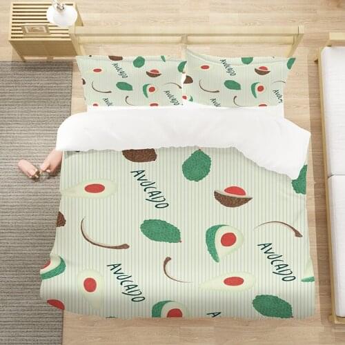 Avocado Quilt Cover Queen Full King Single Size Cartoon Duvet Cover Bedclothes Comfortable Bedding Set