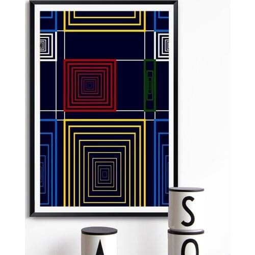 Piets Mondrianes Abstract Geometry Lines Wall Art Canvas Posters Prints Painting Wall Pictures Living Room Home Decor Framework