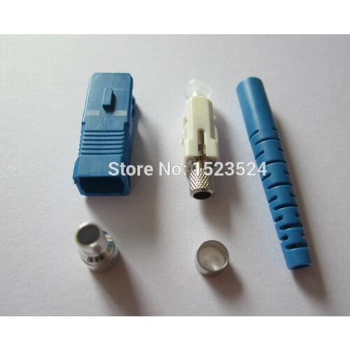 100pcs/lot 3mm SC/UPC Polish 9/125 Single-mode Simplex Fiber Optic Connector with Zirconia Ferrule