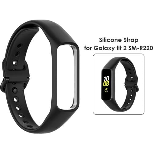 Watch Band Exterior Decoration Parts for Samsung Galaxy Fit 2 SM-R220 Wrist Strap Pure Silicone Replacement Watchband