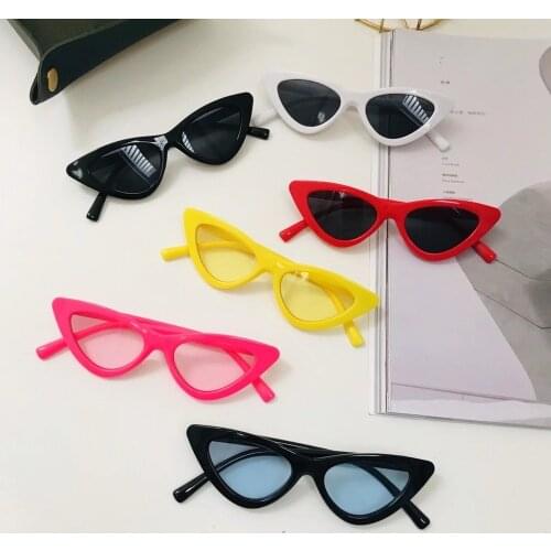 New Small Frame Cat Eye Children Sunglasses Boys Grils Baby Cateye Plastic Frame Kids Sun Glasses Child Goggle Cute Unique UV400