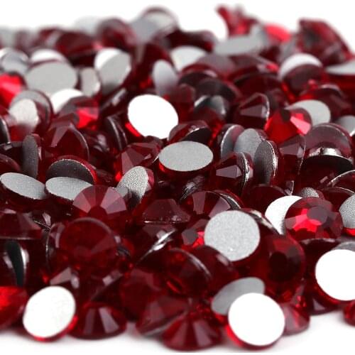 Siam Glass 3D Nail Art Rhinestones ss3 ss4 ss5 ss6 ss8 ss10 ss12 ss16 ss20 ss30 ss34 Crystal Non HotFix Nail Art Decorations