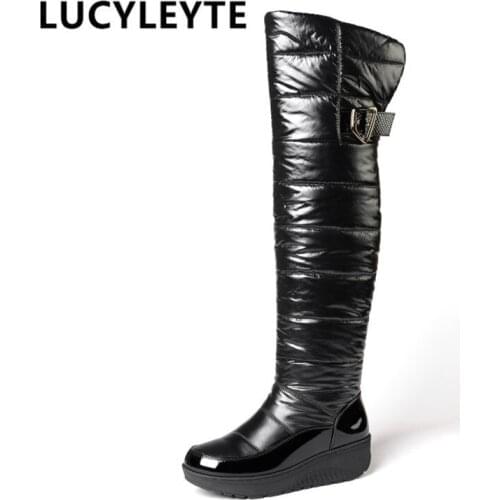 Warm ladies breathable snow boots winter cuff plush fluffy winter boots waterproof platform thick-soled anti-slip boots