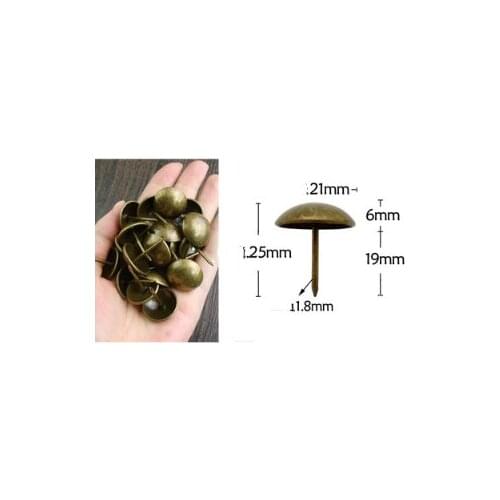 21*25mm Thickened foam sofa nail antique copper big head nail soft bag antique drawing door nail round head decoration