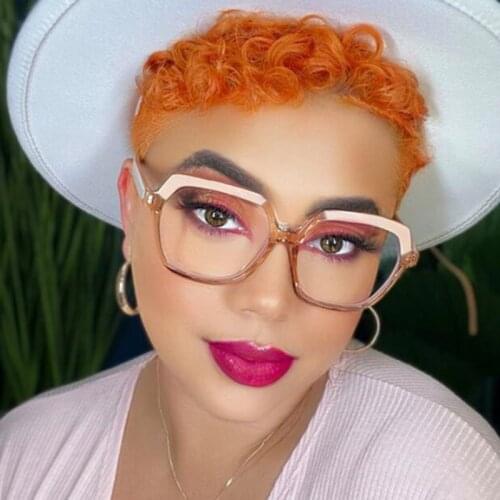 Anti-Blue Light Round Luxury Glasses Women 2021 Fashion New Black PC Frames Men Trending Styles Oversised Flat Mirror Clear Lens