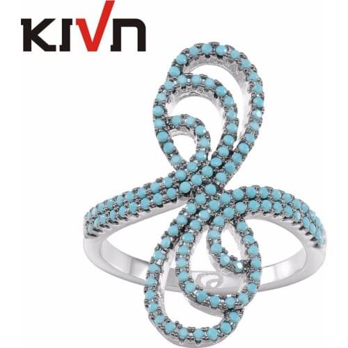 KIVN Fashion Jewelry Tiny Delicate Pave CZ Cubic Zirconia Rings for Women