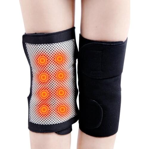 1Pair Tourmaline Self-Heating Knee Leggings Brace Support Magnetic Therapy Knee Pads Adjustable Knee Massager Health Care