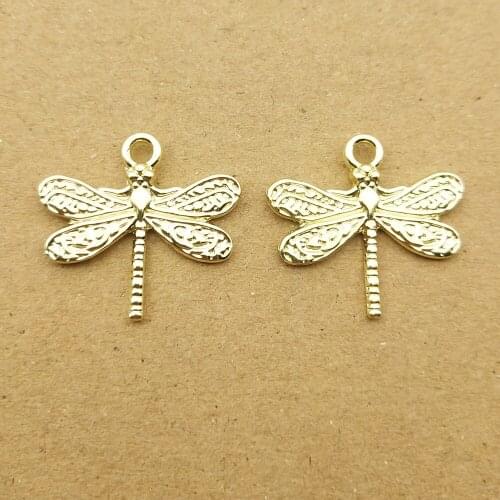 10pcs 19x20mm dragonfly charm for jewelry making crafting fashion earring pendant necklace bracelet charms