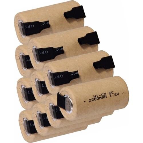 15 pieces SC batteries 2200mah 1.2v subc nicd battery random color