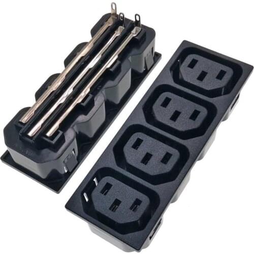 4 IN 1 - IEC320 C13 Female 4-Way Panel Mount Power Inlet Socket AC250V 10A