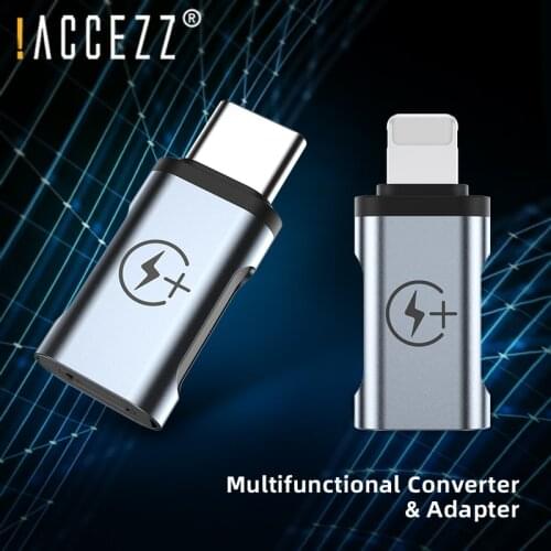 !ACCEZZ OTG Adapter Lighting Male To Type-C For iPhone 11 Pro Max USB C Male Connector For Samsung S8 S9 Charging Data Converter