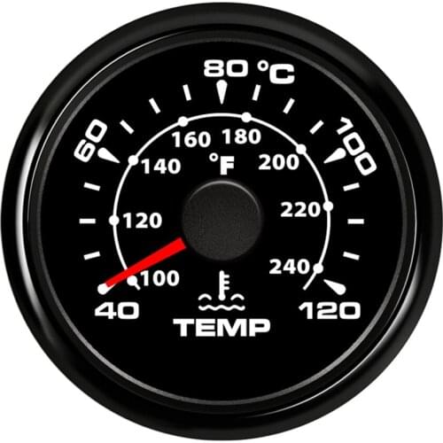 1pc Auto 52mm Water Temp Gauges 287.4~22.4ohm Pointer Water Temp Meters 40~120℃ Sending Unit with Red Blue Green Backlight 9-32v