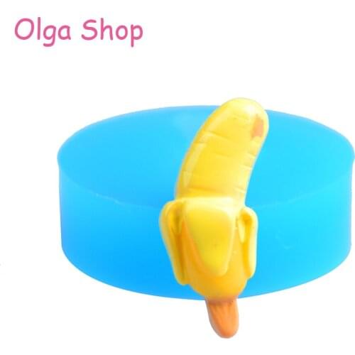 SYL003 Banana Miniature Food Silicone Mold Fruit Mold Kawaii Deco Sweets Polymer Clay Jewelry Charms Cabochon Resin Mold