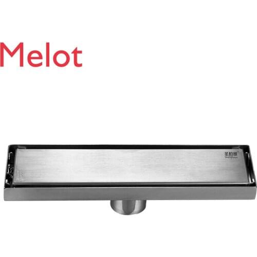 Shower Room Invisible Floor Drain Sus304 Stainless Steel Long Deodorant Floor Drain Hotel Bathroom Rectangular Floor Drain
