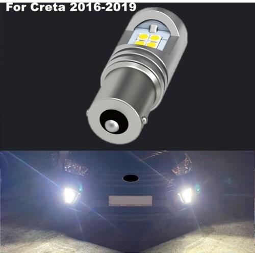 For Hyundai Creta 2016-2019 2x 1156 P21W Ba15s Canbus White LED Daytime Running lights