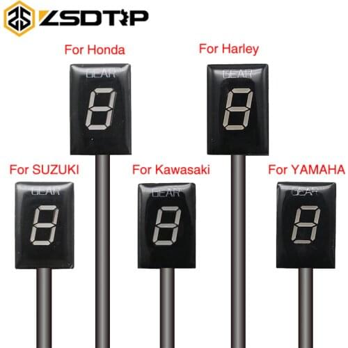 ZSDTRP Motorcycle 1-6 Level Ecu Plug Mount Speed Gear Display Indicator Gear Meter For Honda Harley Kawasaki Yamaha Suzuki